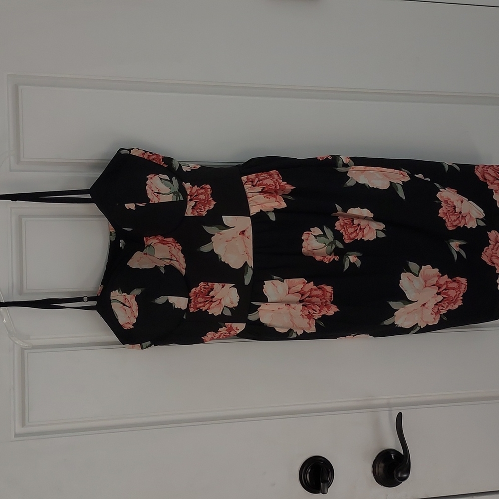 smocked back floral dress